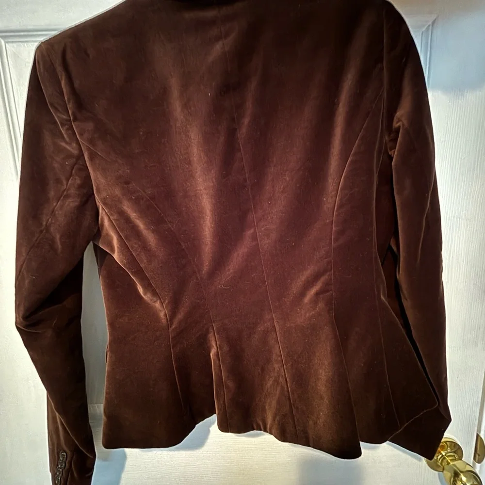Lauren Ralph Lauren Chocolate Brown Velvet Blazer - Picture 7 of 15